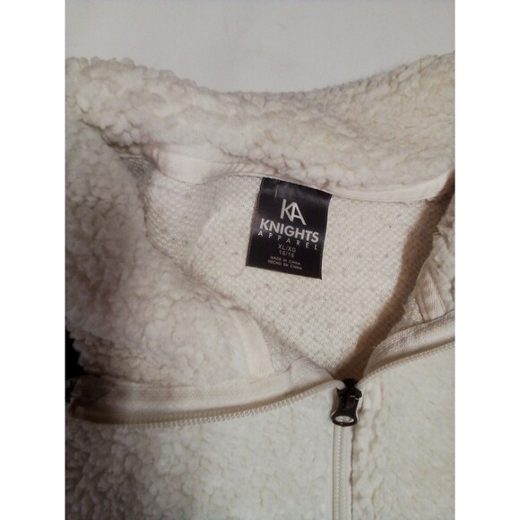 Women's Knights Athletic   White Sherpa Pullover 1/4 Zip Size 16/18 - Picture 6 of 15